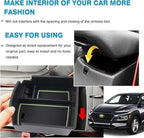 Autorder Center Console Organizer for Hyundai Kona 2018-2021 2022 2023 Accessories Armrest Storage Box Secondary Insert Tray with 3 Color Mats (Not for Kona EV)
