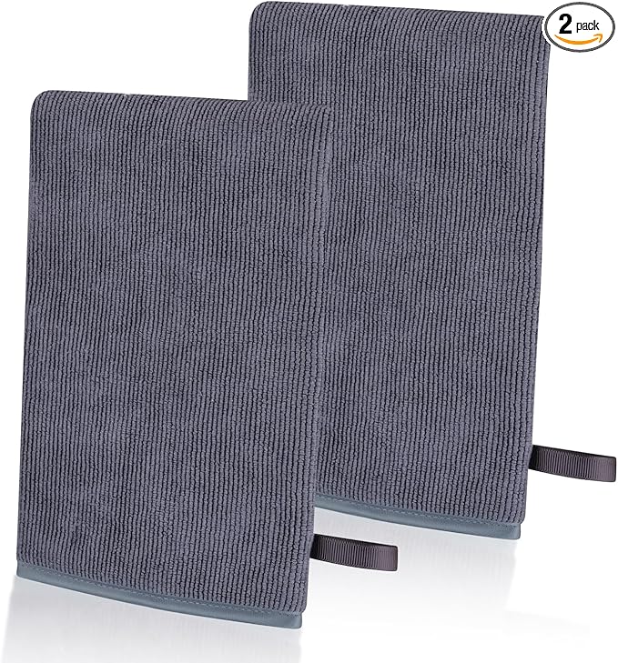 2 Pcs Fine Grade Clay Mitt for Car Detailing, Synthetic Clay Towel Glove for Paint Decontamination, Removes Dirt, Grime & Iron Contaminants from Paint, Glass & Wheels