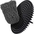 WASH&WHIPS Chenille Premium Scratch-Free Microfiber Lint-Free Blue Wash Mitt 8" x 10"in & Black Pitstop Particle Interceptor - Regular Size, 8" x 10"in