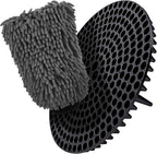 WASH&WHIPS Chenille Premium Scratch-Free Microfiber Lint-Free Blue Wash Mitt 8" x 10"in & Black Pitstop Particle Interceptor - Regular Size, 8" x 10"in