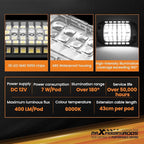 maXpeedingrods 12 Pods White Rock Lights 400LM 6000K, High Bright 432 SMD 5050 Chips with 43cm Wires, LED Underglow with Waterproof 3D Lens for Off-raod Truck Golf Cart Car Boat Motorcycle