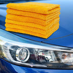 Detailer’s Preference Extra Absorbent Ultra Plush 500GSM Edgeless Microfiber Towels, Car Detailing & Home, Streak-Free, Lint-Free, Scratch-Free, Machine Washable & Reusable, 16x16 Inch, 6-Pack, Orange
