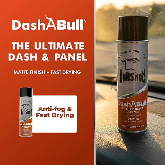 BullSnot! DashABull Car Interior Cleaner Foam - 19oz Smudge-Free Dashboard, Plastic & Vinyl Cleaner | Interior Detailing Spray for Cars, Trucks, SUVs | Protects Against Scratches with Floral Scent