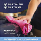 MW Pro Microfiber Cleaning Cloth | Orange | 12 Pack | 16” x 16” | All Purpose Microfiber Towels - Clean, Dust, Polish, Scrub, Absorbent