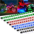 8 Pcs Car Led Light Strip IP67 Waterproof 11" Flexible Led Lights Underglow 12V for Car Motorcycle Boat Golf Cart Interior Exterior Decoration - Green, Blue, Red, White