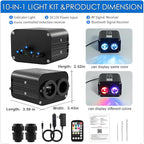 ATOKEE 20W Dual Color Dual Head Fiber Optic Light Box for Starlight Headliner, Twinkle Effect & Music Mode, Bluetooth App/RF Remote Control, Car Plug & Power Adapter, PG Connector & 3 Drill Bits