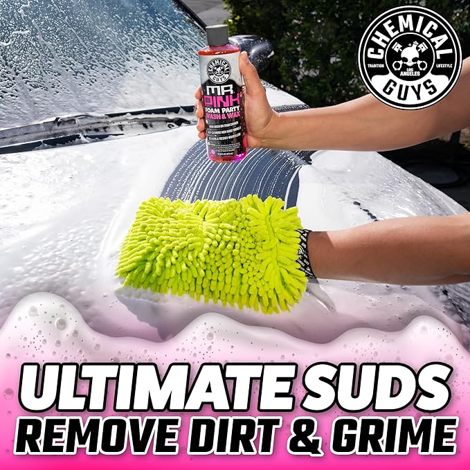 Chemical Guys CWS22116 Mr. Pink Foam Party Wash & Wax (Works with Foam Cannons or Bucket Washes) Safe for Cars, Trucks, SUVS, Motorcycles, RVs & More, (16 fl oz) Tangerine Scent