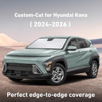 EcoNour Windshield Sunshade Compatible for Hyundai Kona 2024 2025 2026, Sun Visor for Front Windshield & Window Sun Shade Cover, UV Heat Blocker & Protector, Car Accessories