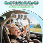 FPVERA Car Seat Toys for Babies 0-6 Months: Travel Baby Toy for Soft Hanging Toys for Carseat, Spiral Stroller Activity Toy Plush for Infant Boys Girls, Grey Fox