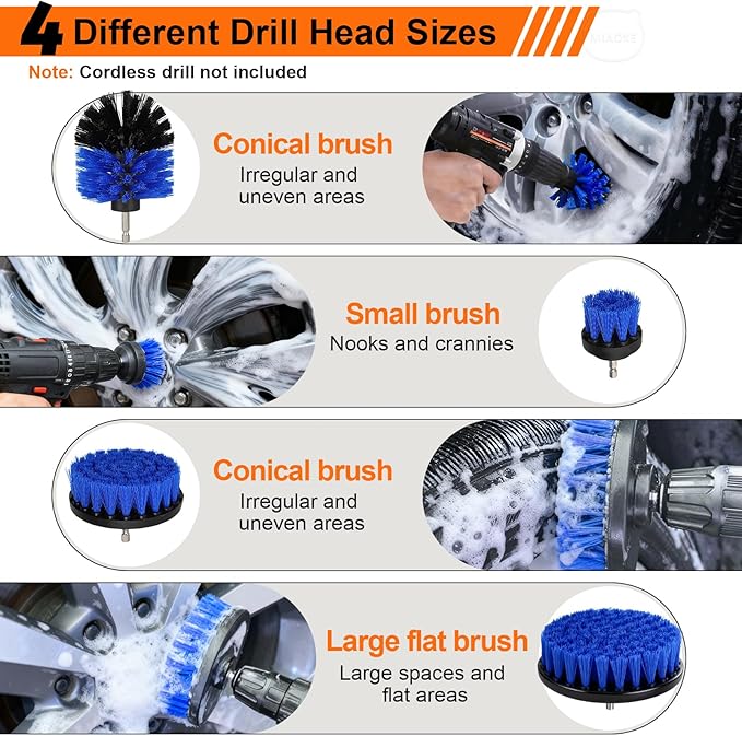 MIAOKE 41Pcs Professional Car Detailing Kit, Car Wash Kit with Portable Handbag, Wet and Dry Use Car Cleaning Kit, Durable Drill Brush, Apply to Interior, Exterior, Wheels, Trucks, Motorcycles