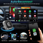 Wireless CarPlay Adapter, 2026 Upgraded Wired to Wireless for Apple CarPlay & Android Auto, 2-in-1 Mini USB Design Car Play Adapter with Type-C Adapter, Plug and Play, Stable Connection with No Delay