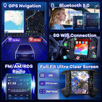 12.1" Radio Upgrade for Chevy Silverado GMC Sierra 2014-2018 8Core Sierra Stereo Android 13 T-Style Vertical Screen Headunit Wireless CarPlay Android Auto GPS 48EQ Backup Camera Mic,4+64G