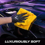 VIKING Microfiber Cleaning Cloth for Car Detailing, Ultra Plush Finishing Microfiber Towels for Car Cleaning Supplies, Yellow, 16 inch x 16 inch, 6 Pack