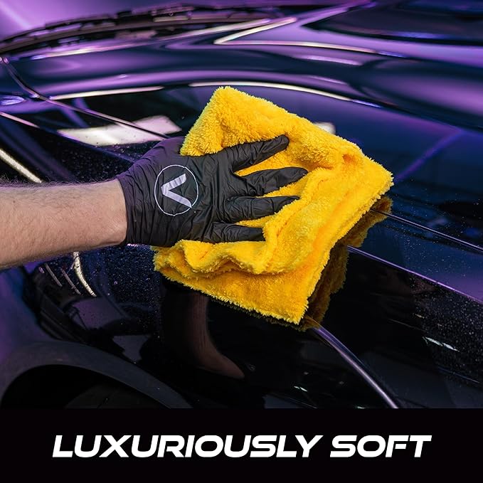 VIKING Microfiber Cleaning Cloth for Car Detailing, Ultra Plush Finishing Microfiber Towels for Car Cleaning Supplies, Yellow, 16 inch x 16 inch, 3 Pack