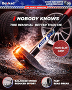 32'' Heavy Duty Tubeless Truck Tire Iron and 32'' Tire Hammer Tire Bead Breaker Tool, Oversized Solid Steel Mount/Demount Tire Spoons Bars, Essential Tire Removal Tool for Car, SUV & Truck