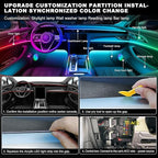 Dreamcolor Acrylic Interior Car LED Strip Light with Wireless APP, Dual Zone RGB 22 in 1 with 175 inches 600 LEDs Fiber Optic Ambient Lighting Kits, Music Sync Neon LED Strip for Car Accessories