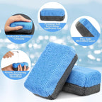 Mudder 24 Pcs 3.5 x 1.5 x 1.5 Inch Car Wax Applicator Pad Rectangular Microfiber Applicator Pads Sponge Ceramic Coating Applicator Car Foam Cleaning for Wax Applying Sealants Detailing Polishing