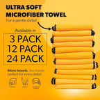 Chemical Guys Professional Grade Premium Microfiber Towels for Cars, Gold, 16" x 16", Ultra-Soft and Scratch-Free Car Detailing Cloths for Trucks, Motorcycles, and More - 24 Pack