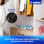 ZARPAX Moisture Absorber Fresh Cotton 6.5 oz/185g | Removes Moisture, Damp & Humidity | Odor Absorber With Fresh Cotton Fragrance | Moisture Trap for Bathroom, Closet, Kitchen | Set of 6