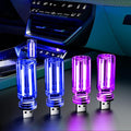 4 PCS USB Night Light, Touch Dimmable Mini USB LED Car Interior Ambient Lights, Portable Plug-in Glass Bottle Night Lamp for Car, Tent, Desk, Bedside(2Blue&2Purple)