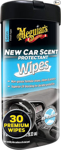 Meguiar's New Car Scent Protectant Wipes - Easy to Use Wipes that Protect and Freshen Your Interior - Ideal for Car Detailing & Maintenance - 30 Count (Pack of 6)