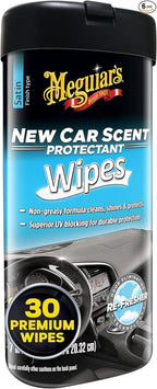 Meguiar's New Car Scent Protectant Wipes - Easy to Use Wipes that Protect and Freshen Your Interior - Ideal for Car Detailing & Maintenance - 30 Count (Pack of 6)