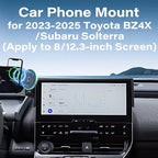 Car Phone Holder for 2023-2025 Toyota BZ4X / Subaru Solterra Accessories Apply to 8/12.3 Inch Touch Screen 15W Fast Wireless Charger Screen Fixed Clip Cell Phone Mount Hands-Free