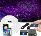 Split Starlight Headliner Kit - 1800pcs 0.02in 4.9ft Fiber Optic RGBW Star Lights for Car with 6 Light Heads 16W Engine Easy to Hide,Flexible Wiring,APP/Remote Control for Car Roof Ceiling