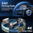 Hodozzy 4 Channel Backup Camera Monitor System, 10.1 Inch 4 Split Reversing Monitor, Night Vision, IP68 Waterproof, BSD, Parking Monitoring, Hard-Wired Backup Camera for Trucks/Bus/Trailer/RV/Pickup