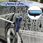 62'' Car Wash Brush with Long Handle, Scratch-Free Car Wash Mop Kit with Car Wash Bucket, Wheel Tire Brush, Wash Mitt Towel, Windshield Squeegee, Car Cleaning Brush Kit for Cars RV Truck Boat