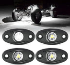 MICTUNING 4 Pods Pure White Rock Lights Kit - IP68 Waterproof, with Wiring Harness - Ultimate Underglow for Car, Truck, ATV, UTV, SUV, Off-Road, Golf Cart & Boat
