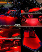 Keiurot 12V Led Light Strip 32CM Waterproof LEDs Light Strips for Cars Motorcycles Golf Cart Interior & Exterior Marine Boat Red Led Strip Lights 5050 18SMD,Pack of 4