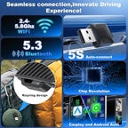 2-in-1 Wireless CarPlay & Android Auto Adapter, Mini USB Design for Cars with Built-in Wired Apple CarPlay 2025 Upgrade Plug & Play CarPlay Dongle Converts Wired CarPlay to Wireless, Fast Auto-Connect