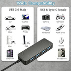 4 Port USB 3.0 Splitter USB Expander for Mouse, Keyboard, Flash Drive, U Disk, Printer, Laptop, Desktop PC, Xbox, PS5 Hub Splitter Portable