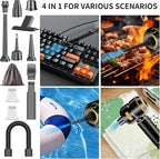 WINWEND Car Vacuum Cleaner High Power - 22000PA Portable Cars Vacuum 4 in 1 Compressed Air Duster & Air Blower & Pump Hand Held Vacuum Cordless with Brushless Motor for Car Home Office Black