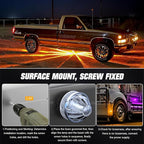 10-Pack Dual Color Watermelon Lights LED Strobe & Steady Cab Roof Clearance Marker Warning Lights Amber Purple Side Marker Lamp with Bezel for Truck Trailer RV Off-Road Vehicle