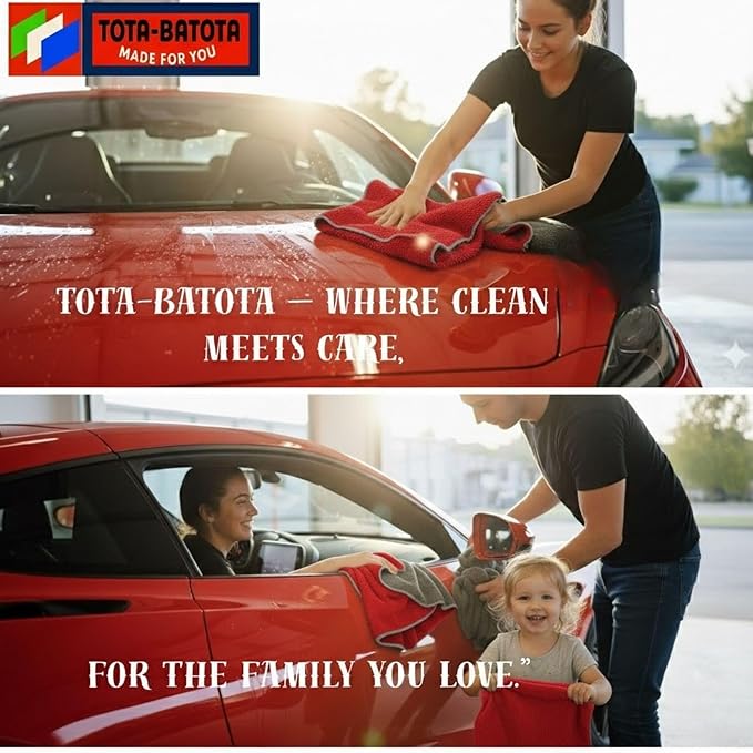 Microfiber Car Towel with Twisting Yarn,1400GSM Ultra Absorbent,16" BY16, Scratch-Free, Machine Washable, Bonus 30x30cm Towel Durable for Him/Her (Red/Gray)
