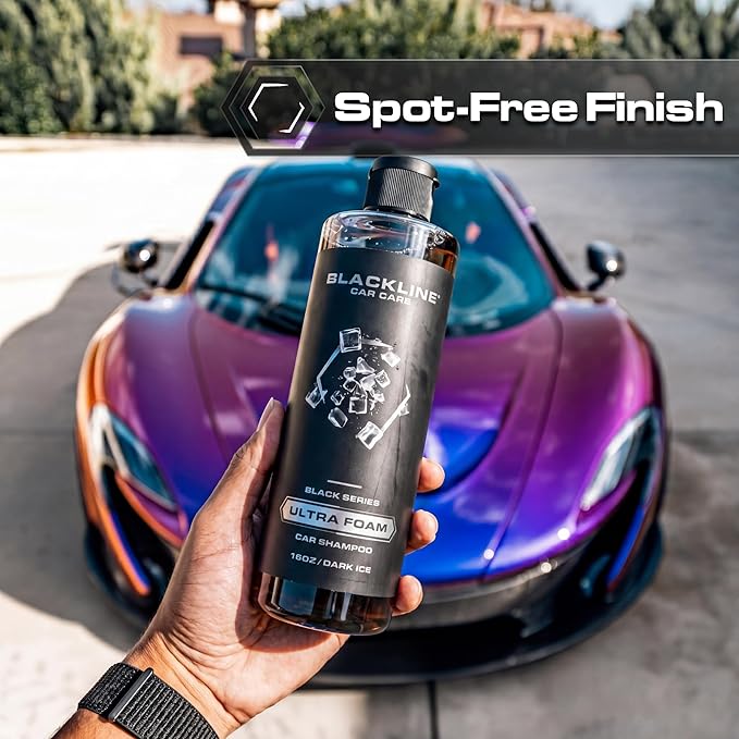 Blackline Automotive Extreme Foaming Car Shampoo - Extreme Ultra Foam Perfect for Ceramic Coatings - Compatible with Foam Cannon for Pressure Washer (16 FL Oz, Dark Ice)