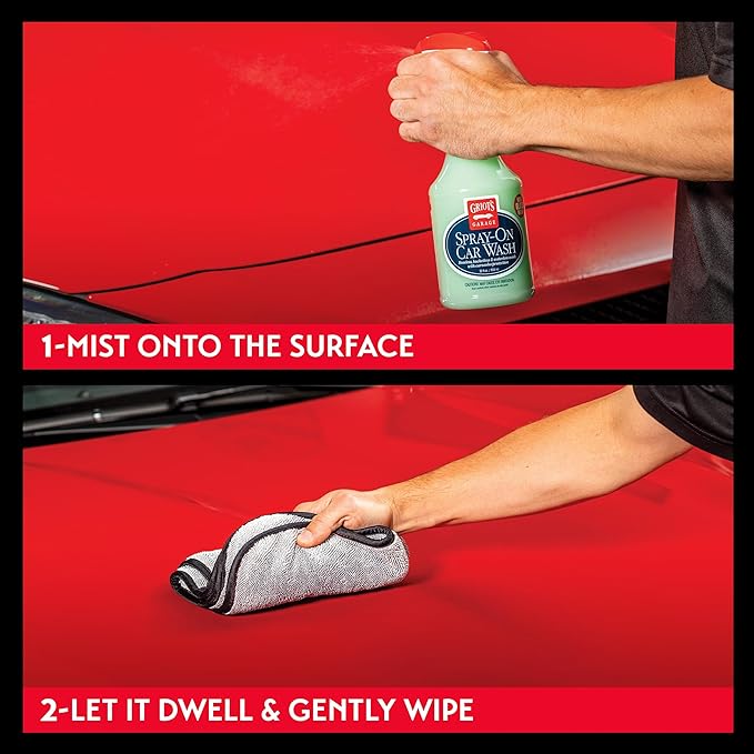 Griot's Garage Spray-On Car Wash for Vehicle Cleaning and Detailing, Rinseless and Waterless, No Hose and Bucket Needed, With Carnauba Wax Protection, 11066, One Gallon