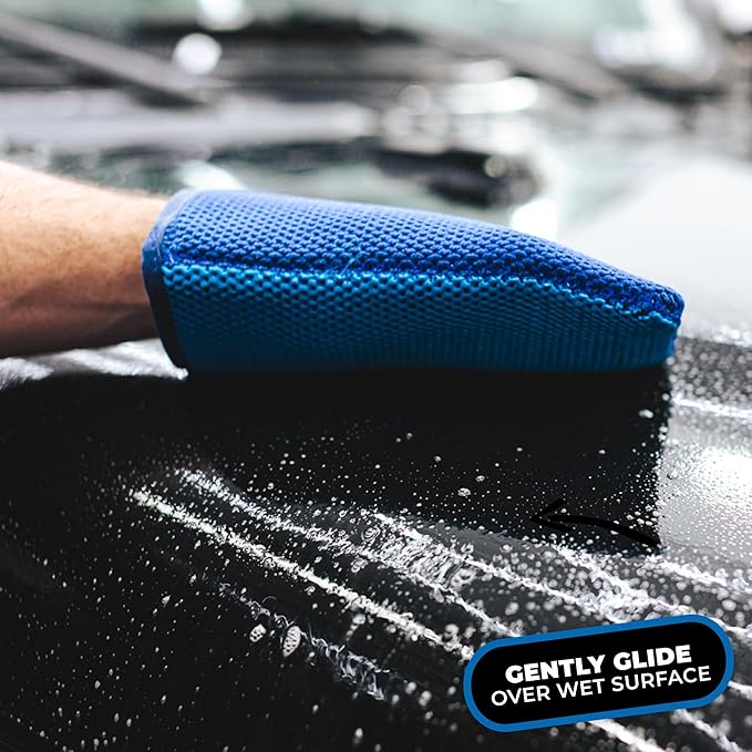The Rag Company - Ultra Clay Decontamination Mitt - Easy to Use; Effective Cleaning & Release of Paint Contaminants; Increase Wax & Sealant Bond; Enhance Gloss &Color Depth; Fine Grade (8.7"x5.7")