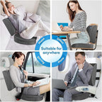 CloudBliss Lumbar Support Pillow & Seat Cushion Set for Office Chair, Desk Chair, Wheelchair & Car – Memory Foam Back Support, Ergonomic Chair Cushions, Sciatica Pain Relief, Home Essentials, Grey