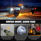 8 Pack LED Marker Lights, Dual Color Red Amber Strobe & Steady, Waterproof Watermelon Cab Roof Clearance Lights with Bezel for Truck Trailer RV Off-Road Vehicles