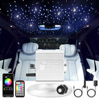 CHINLY 500pcs Starlight Headliner Kit,Twinkle Star Lights for Car Ceiling,APP Starlights Headliner Kit,Fiber Optic Star Ceiling Lights,RGBW+Music Mode Starlight Kit,(0.03in+0.04in+0.06in)*9.8ft