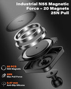 APPS2Car Heavy Duty Magnetic Cup Phone Holder Mount | Aluminum Arm | Dual Ring N55 Magnets | Fits 3"-4" Cup Holders, 20mm Ball Joint | Compatible with MagSafe iPhone, Samsung, Smartphones