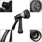 AUTOMAN-Garden-Hose-Nozzle, ABS Water Spray Nozzle, 7 Adjustable Watering Patterns, Slip Resistant for Watering Plants, Lawn& Garden, Washing Cars, Cleaning, Showering Pets & Outdoor Fun.Silver Color