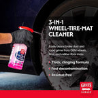 Griot's Garage 3-in-1 Wheel-Tire-Mat Cleaner for Car Detailing, Auto Cleaning Gel for Trucks, SUVs, Jeeps, RVs and More, 10825, 25oz