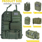Universal Tactical Seat Back Organizer Vehicle Molle Panel Organizer Storage Bag with 5 Detachable Molle Pouch for All Vehicel Such as Jeep,Truck,SUV, Car, Ford,Chevy etc