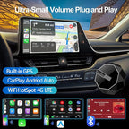 Wireless Carplay Adapter, Android Auto Adapter 2025 Carplay, Plug and Play Convert Wired to Wireless Supports Car Original Control, Mini Car Play Box for Cars