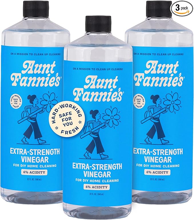 Aunt Fannie's Extra Strength Cleaning Vinegar, Multipurpose Household Cleaner, No Added Scents, Dyes, or Other Additives, 32 oz, Pack of 3