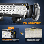 Nilight Led Light Bar 12 Inch 72W Spot Flood Combo Off Road Fog Lights Driving LED Pods with Off Road 16AWG Wiring Harness Kit - 1 Lead for Truck ATV UTV SUV Boat